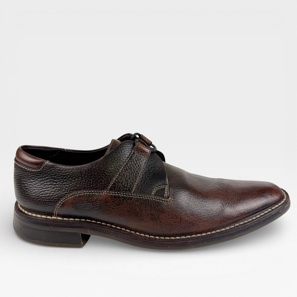 COLE HAAN Brogans‎ Derby Dress Shoes Pebble Grain Leather Brown Mens 10.5